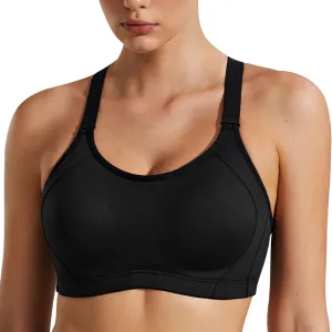 Wingslove High Impact Sports Bra for Women Wireless Adjustable Criss Cross Back Workout Bra No Bounce