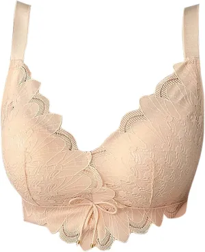 Wireless Bras for Women Plus Size Lace Comfort Bras Seamless Push up Wirefree Bras Full Coverage Plus Size Bra