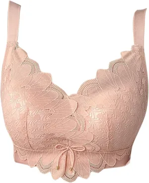 Wireless Bras for Women Plus Size Lace Comfort Bras Seamless Push up Wirefree Bras Full Coverage Plus Size Bra