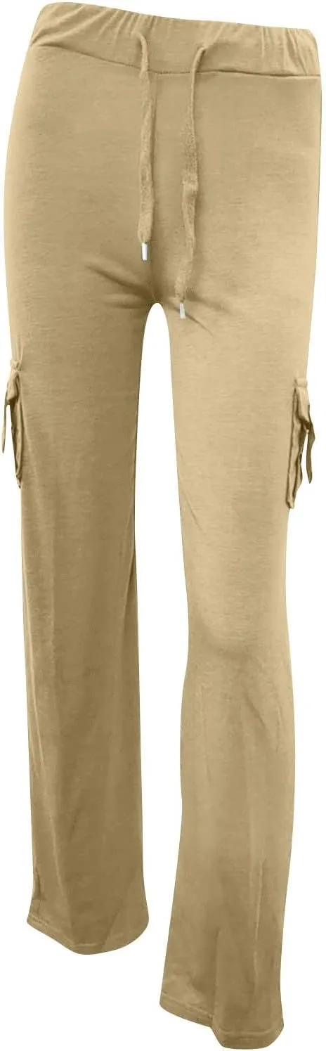 Women Cargo Pants 2025 Bootcut Yoga Pant Stretchy Trousers Wide Leg Workout Baggy Sweatpants with Pockets Trendy