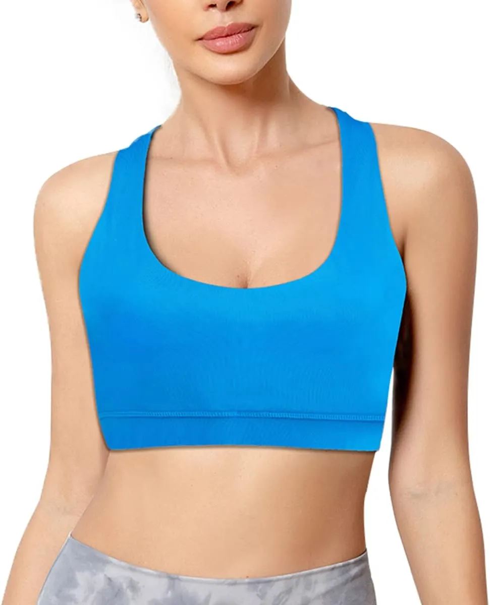 Women High Impact Sports Bra Criss Cross Back Padded Bra Workout Fitness Sports Yoga Bras