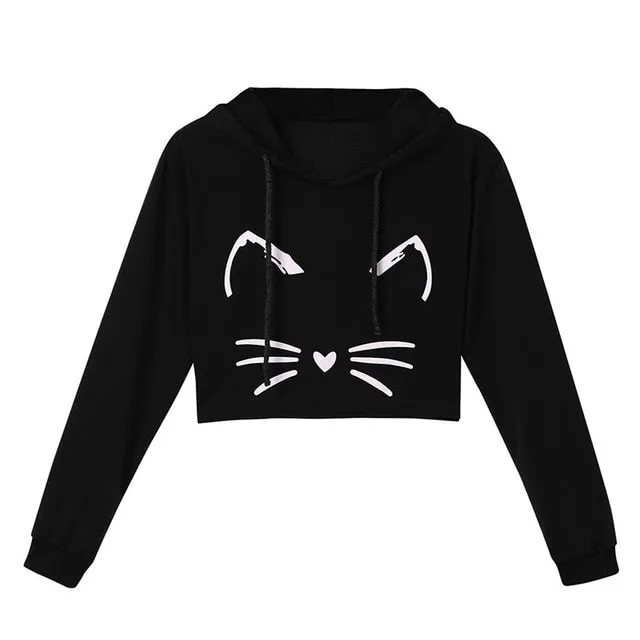 Women Kitty Print Pullover
