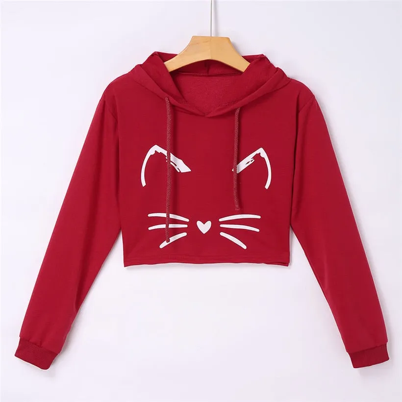 Women Kitty Print Pullover