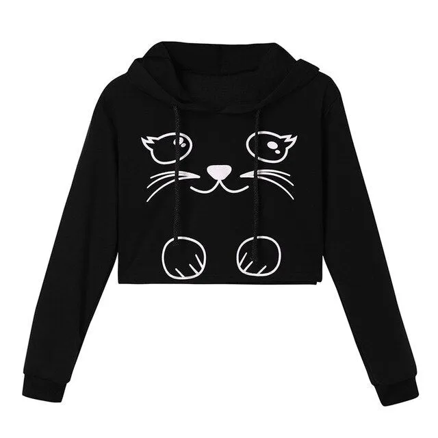 Women Kitty Print Pullover