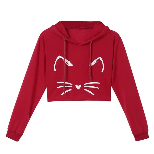 Women Kitty Print Pullover