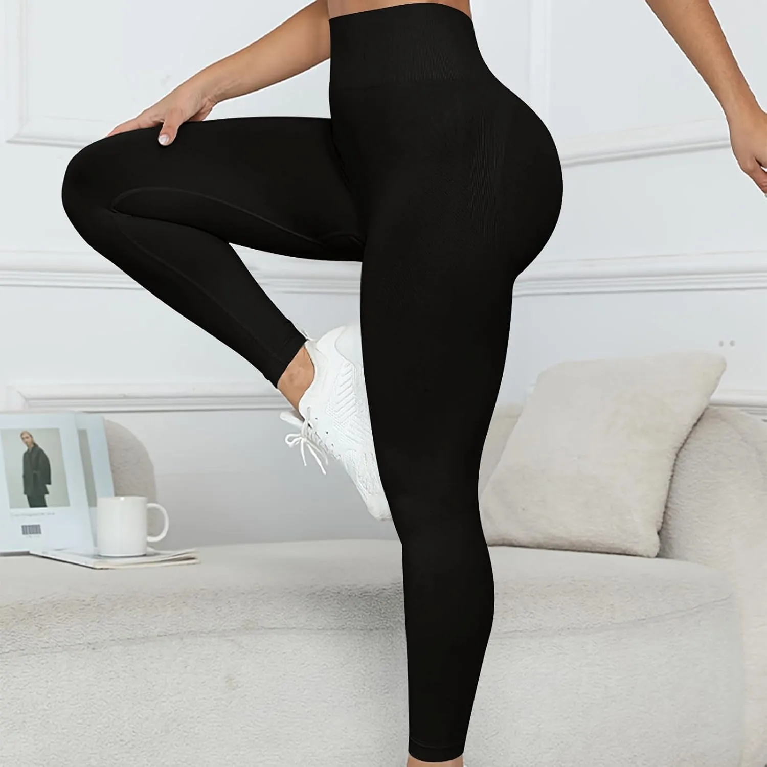 Women Seamless Butt Lifting Leggings High Waist Stretch Running Yoga Legging Tummy Control Booty Workout Tights