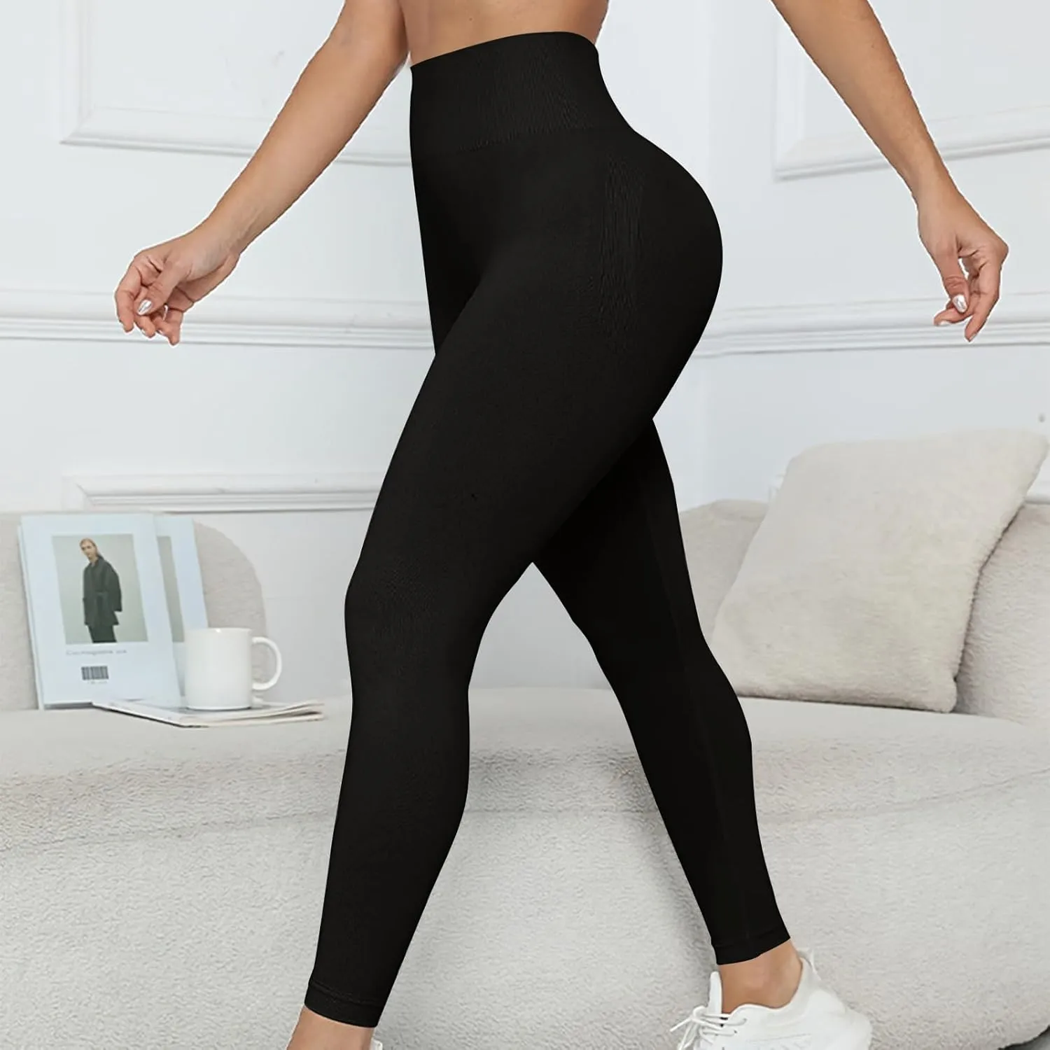 Women Seamless Butt Lifting Leggings High Waist Stretch Running Yoga Legging Tummy Control Booty Workout Tights
