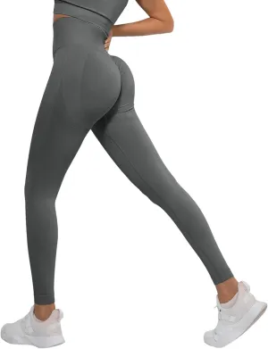 Women Seamless Leggings Smile Contour High Waist No See-Through Yoga Pants Workout Running Leggings