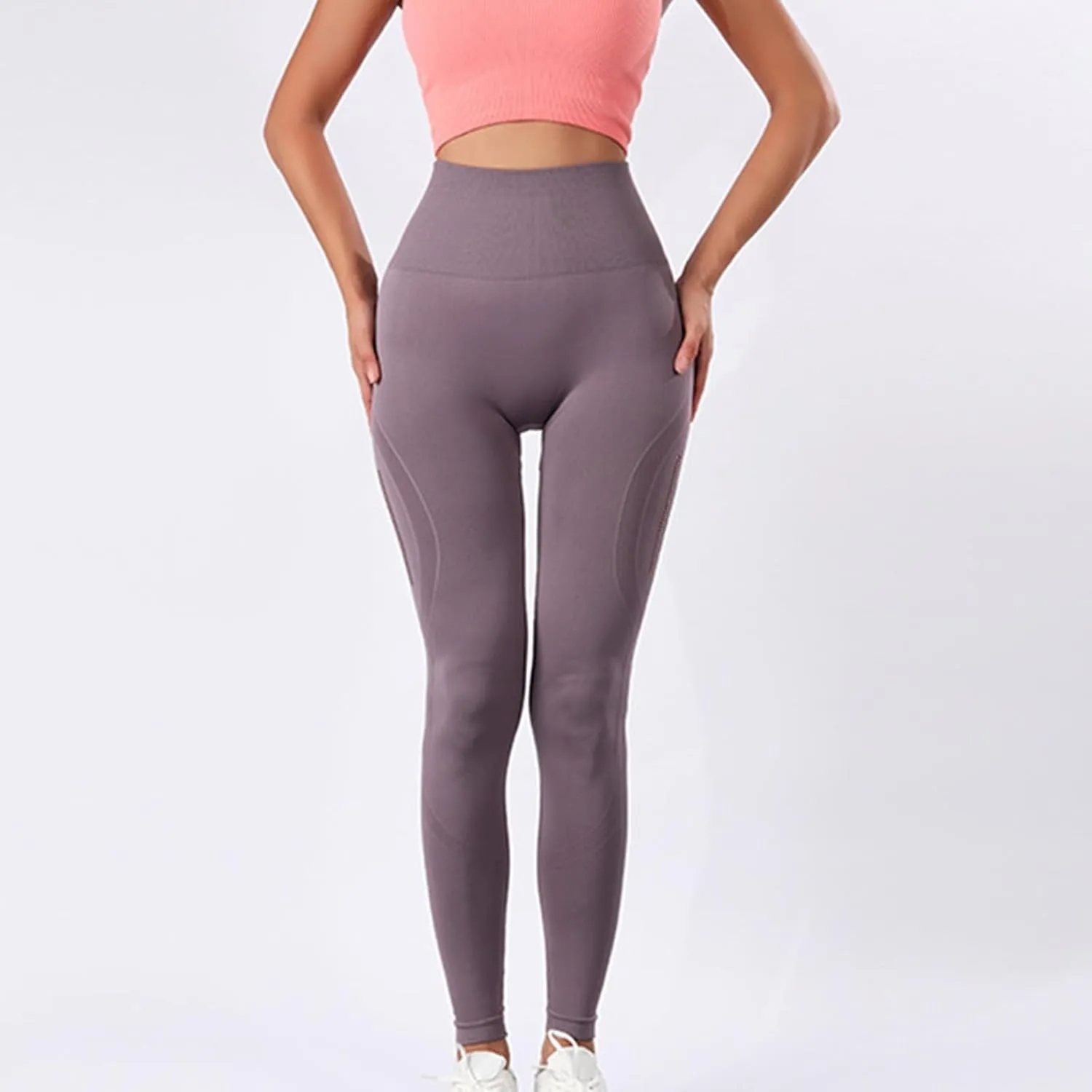 Women Seamless Leggings Smile Contour High Waist Pants for Running Yoga Workout Reg & Plus Size