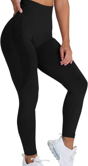 Women Seamless Lifting Leggings High Waist Tummy Control Sweat Wicking Yoga Pants Elastic Soft Trousers