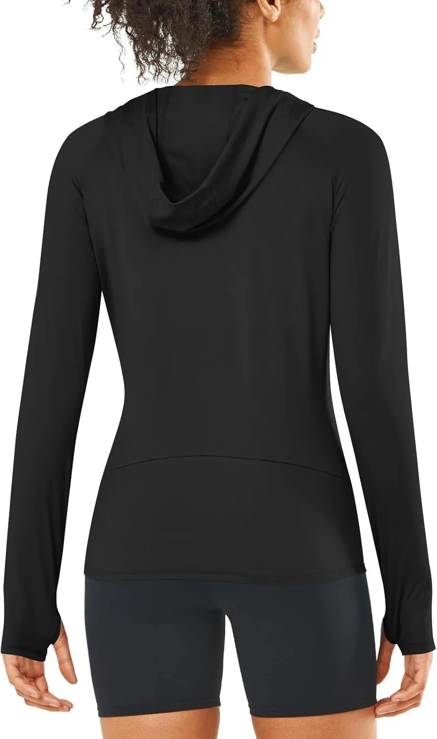 Women SPF Hooded Sun Shirt Long Sleeve Lightweight Soft Pullover UV Protection Packable Top Thumbhole Cycling Shirts