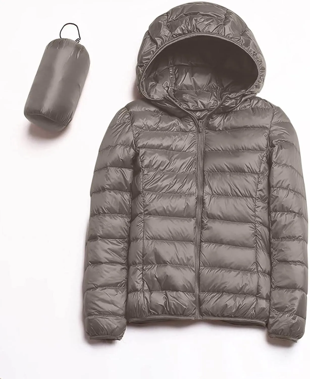 Womens 2024 Warm Lightweight Hooded Windproof Winter Coat Long Sleeve Casual Down Coat Home Outdoor Quilted Puffer Coat