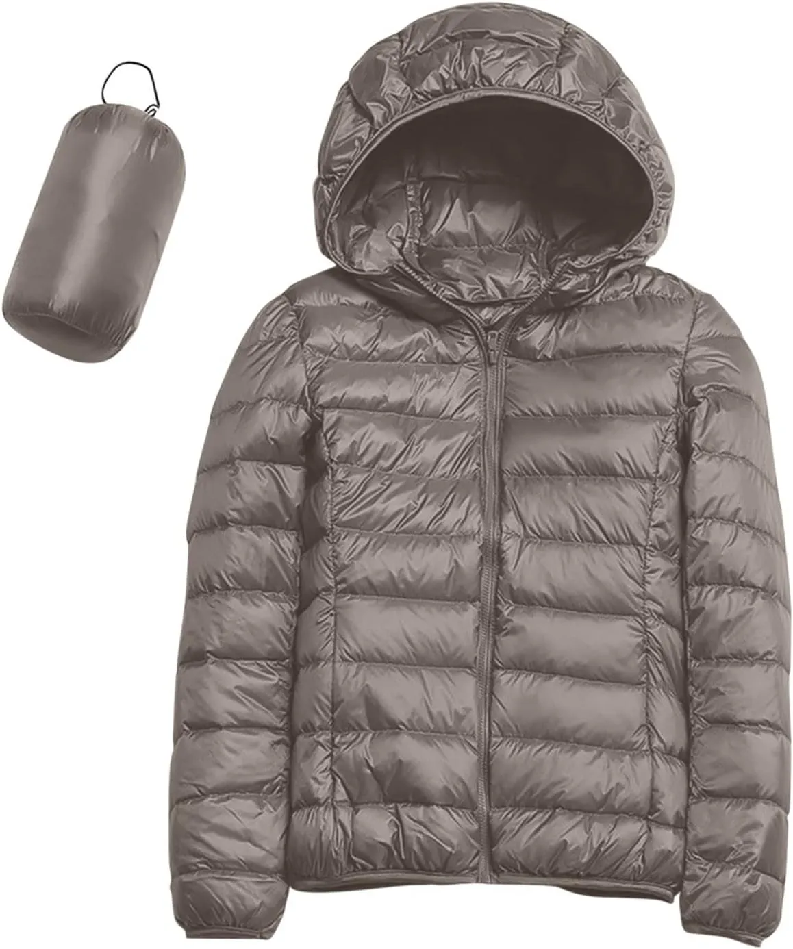 Womens 2024 Warm Lightweight Hooded Windproof Winter Coat Long Sleeve Casual Down Coat Home Outdoor Quilted Puffer Coat