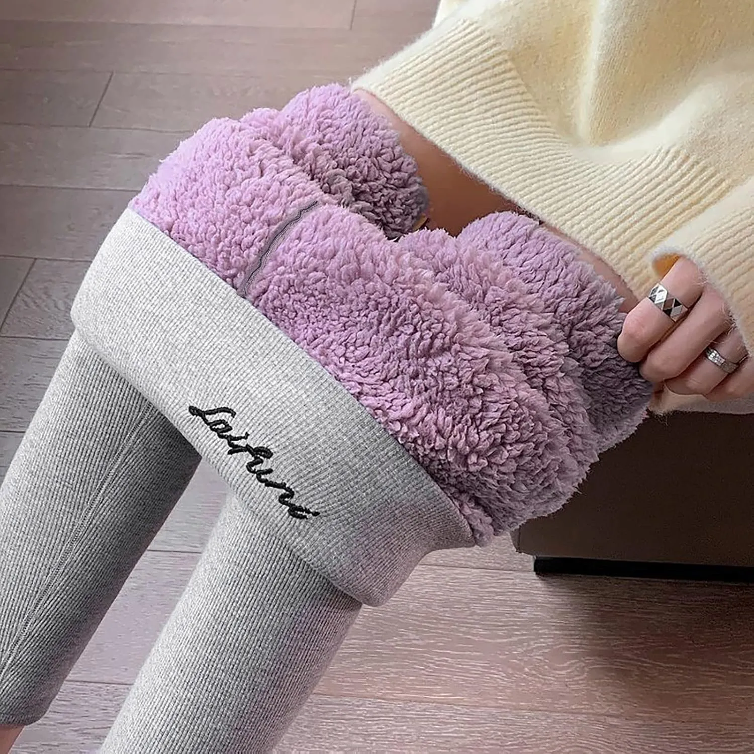 Women's Activewear Leggings Bottoms Weather Letter Patched Bootcut Workout Hiking Yoga Pants Fleece