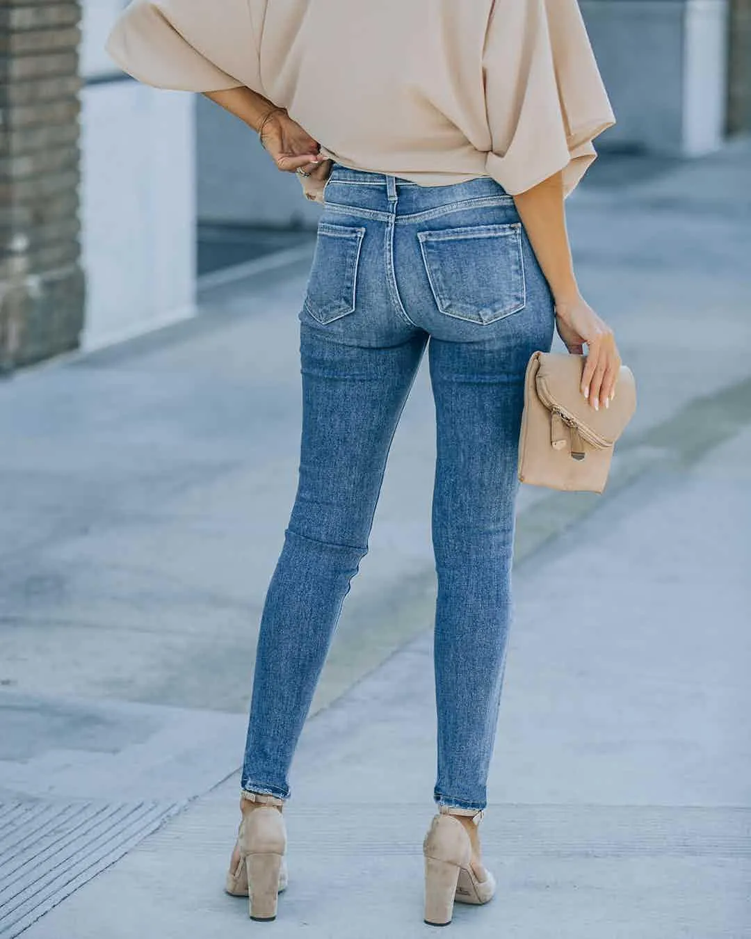 Women's Boyfriend Skinny Jeans Ripped Stretchy Denim Pants