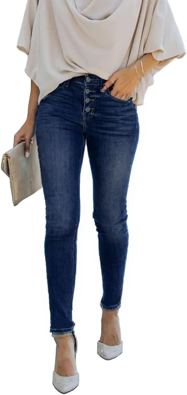 Women's Boyfriend Skinny Jeans Ripped Stretchy Denim Pants