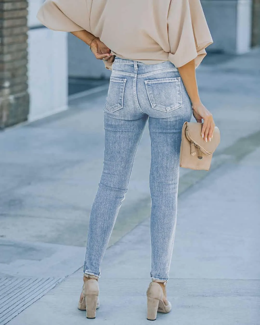 Women's Boyfriend Skinny Jeans Ripped Stretchy Denim Pants