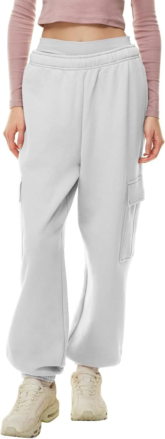 Womens Cargo Sweatpants Casual Baggy Fleece High Waisted Joggers Pants Oversized Fashion Outfits Y2k Clothes 2024