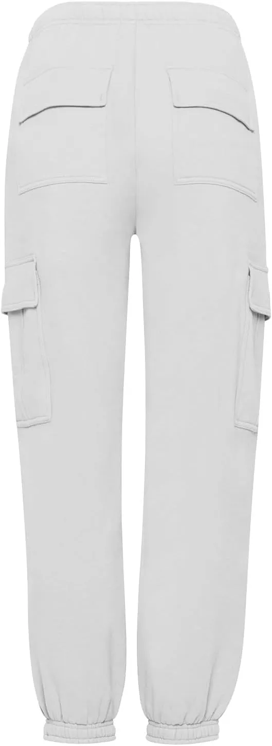 Womens Cargo Sweatpants Casual Baggy Fleece High Waisted Joggers Pants Oversized Fashion Outfits Y2k Clothes 2024