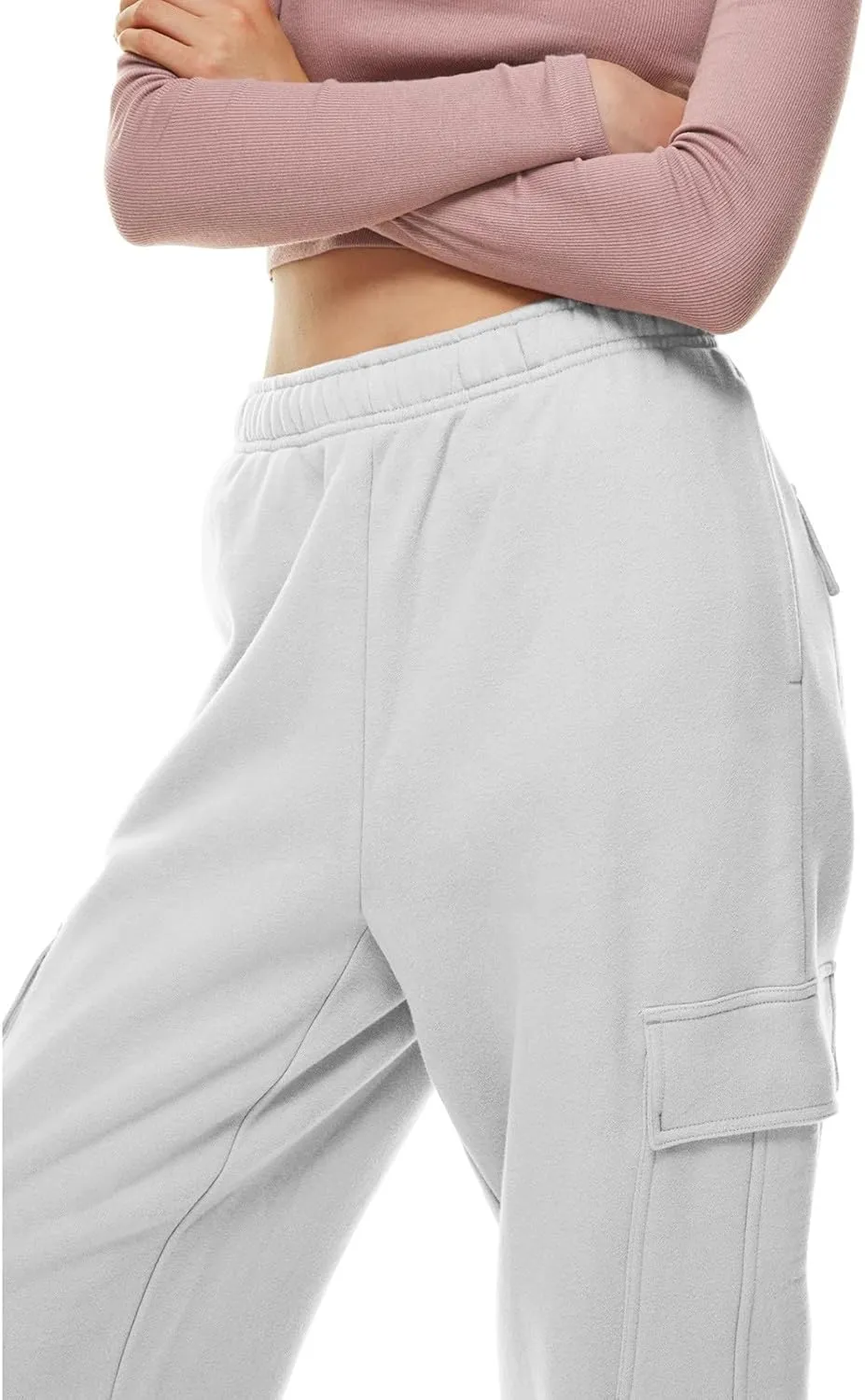 Womens Cargo Sweatpants Casual Baggy Fleece High Waisted Joggers Pants Oversized Fashion Outfits Y2k Clothes 2024