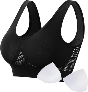 Womens Comfort Sports Bra Seamless Wirefree Breathable Yoga Bra Sleep Bra Workout Running Plus Size Sports Bra