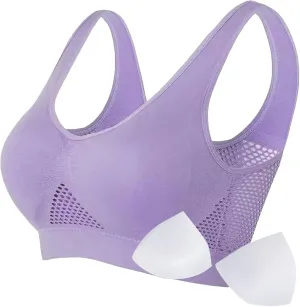 Womens Comfort Sports Bra Seamless Wirefree Breathable Yoga Bra Sleep Bra Workout Running Plus Size Sports Bra