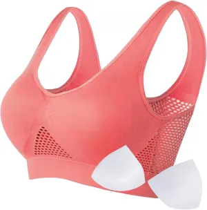 Womens Comfort Sports Bra Seamless Wirefree Breathable Yoga Bra Sleep Bra Workout Running Plus Size Sports Bra