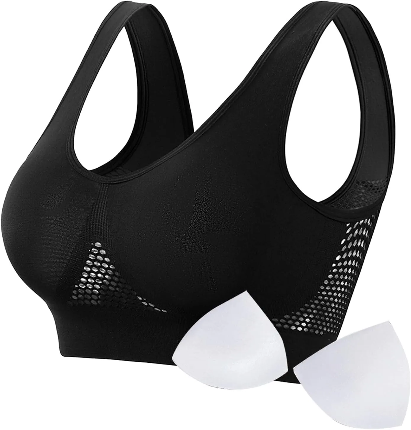 Womens Comfort Sports Bra Seamless Wirefree Breathable Yoga Bra Sleep Bra Workout Running Plus Size Sports Bra