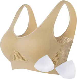 Womens Comfort Sports Bra Seamless Wirefree Breathable Yoga Bra Sleep Bra Workout Running Plus Size Sports Bra
