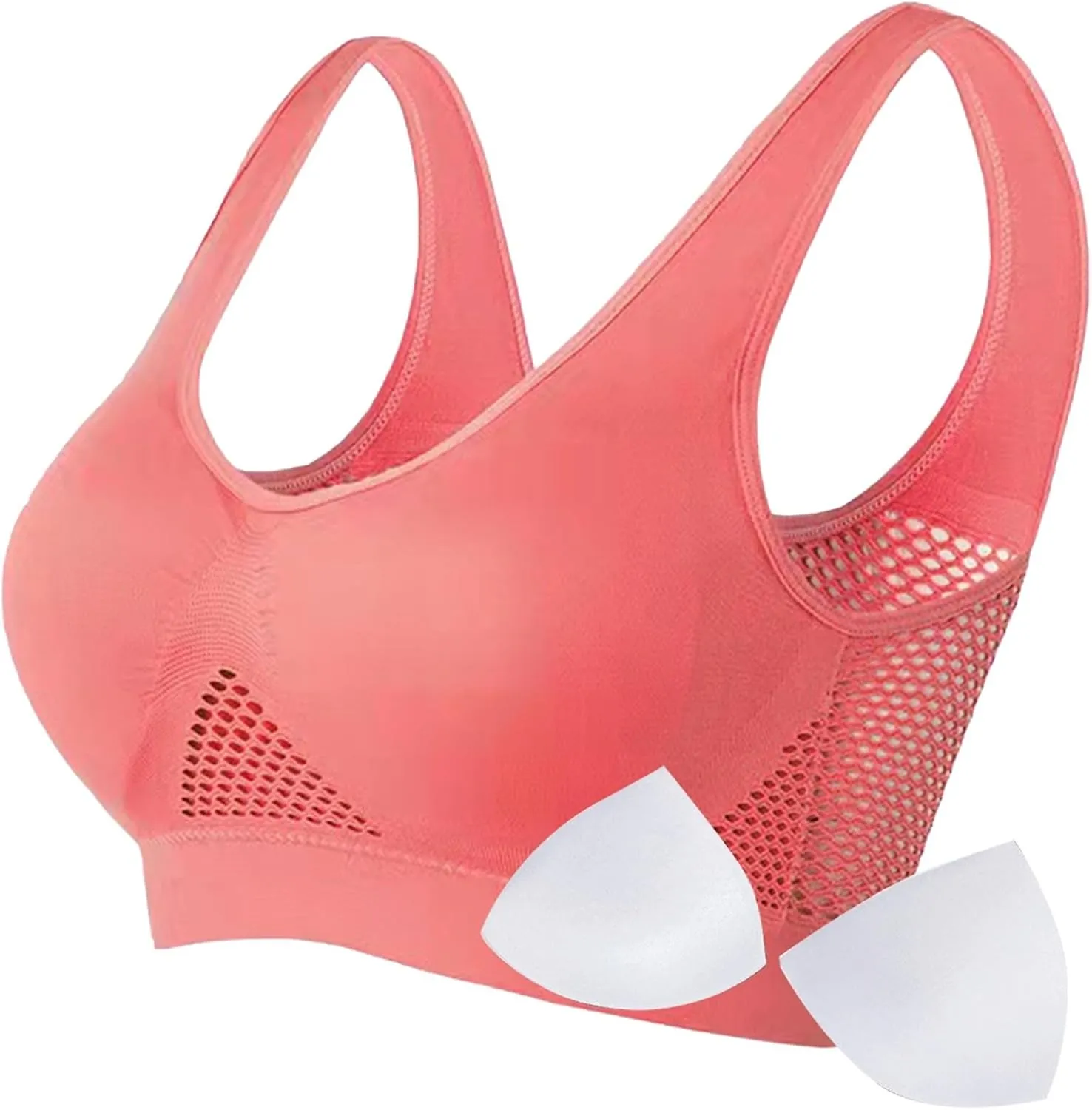 Womens Comfort Sports Bra Seamless Wirefree Breathable Yoga Bra Sleep Bra Workout Running Plus Size Sports Bra