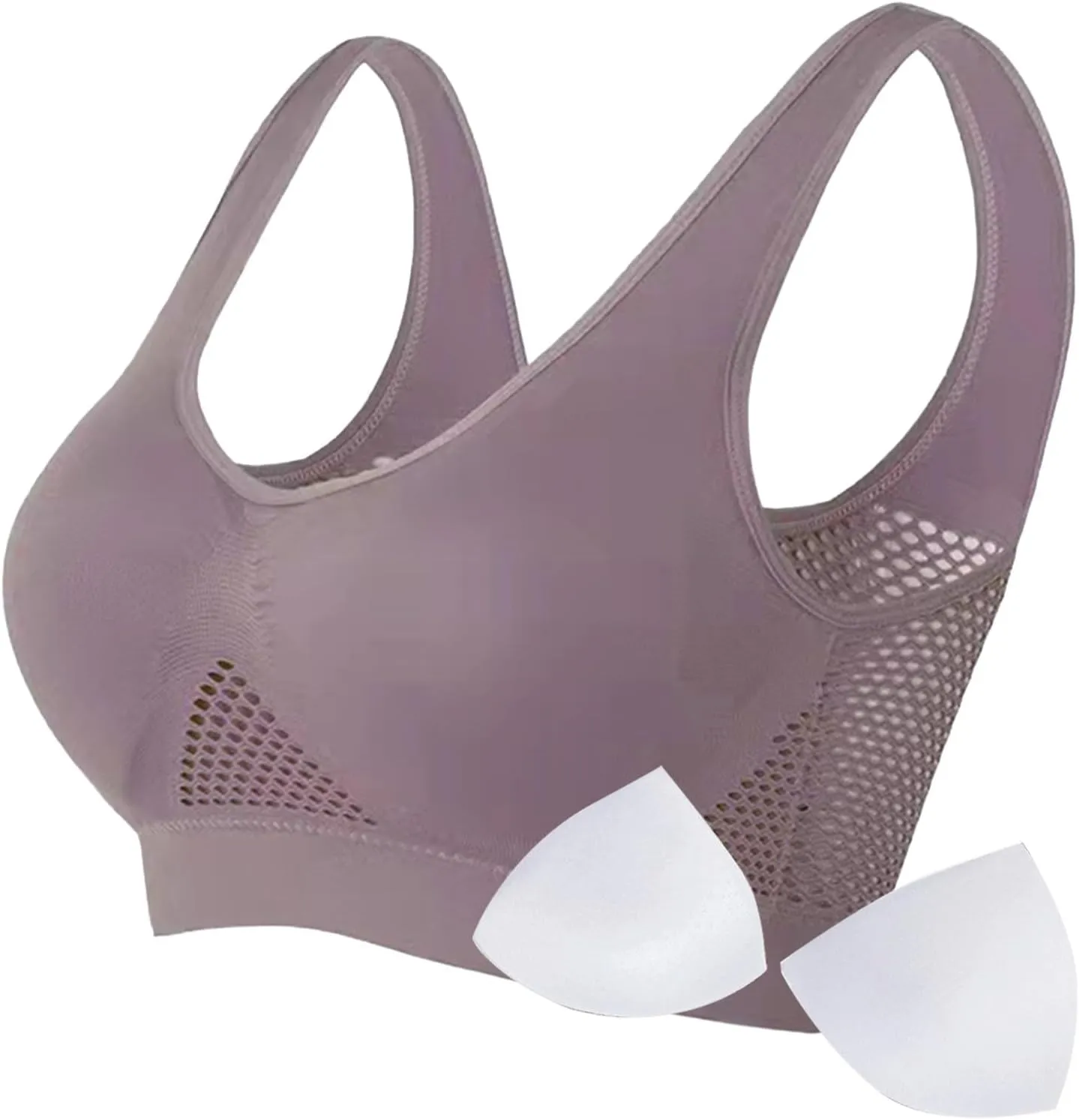 Womens Comfort Sports Bra Seamless Wirefree Breathable Yoga Bra Sleep Bra Workout Running Plus Size Sports Bra
