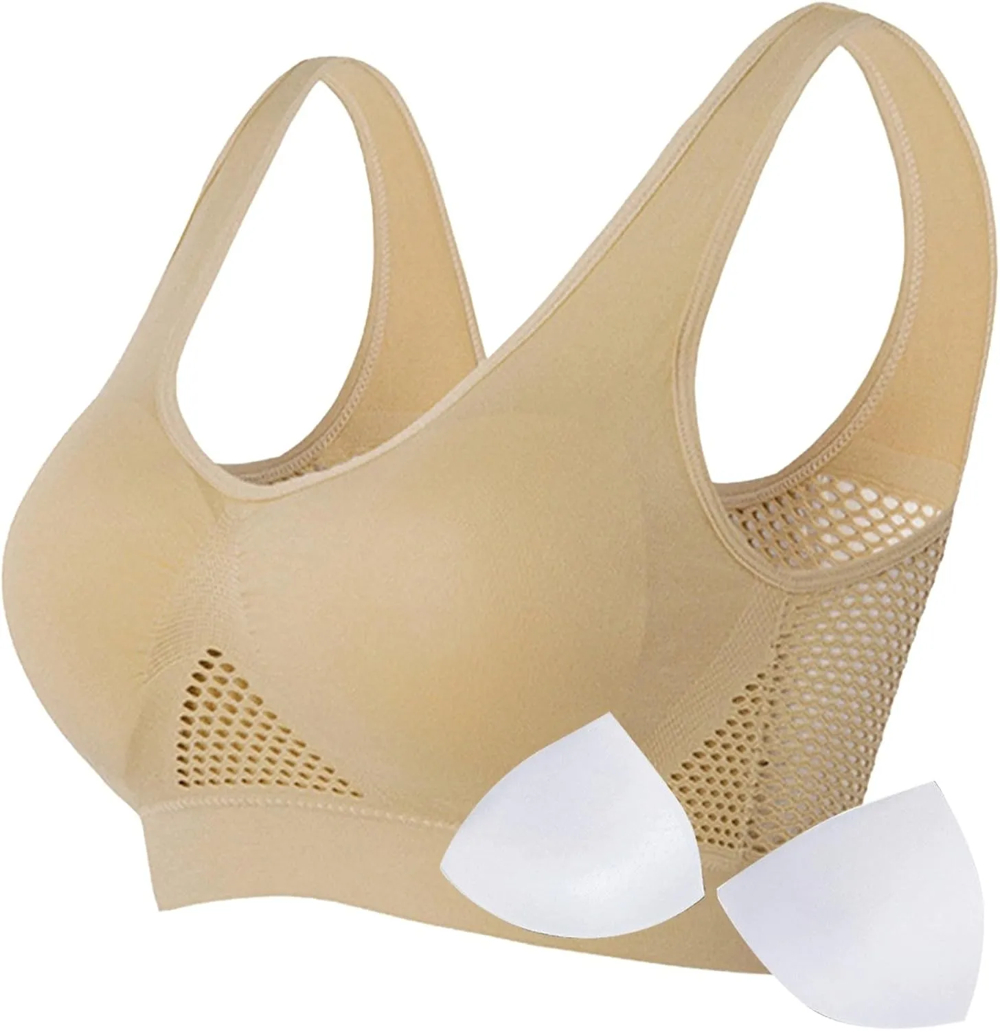 Womens Comfort Sports Bra Seamless Wirefree Breathable Yoga Bra Sleep Bra Workout Running Plus Size Sports Bra