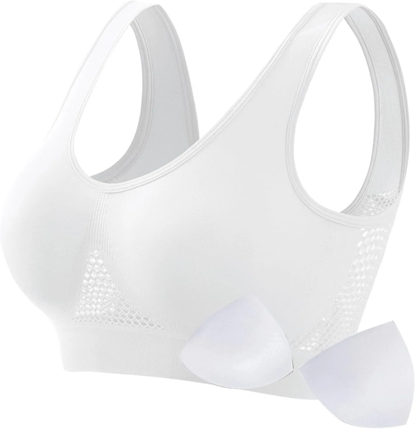 Womens Comfort Sports Bra Seamless Wirefree Breathable Yoga Bra Sleep Bra Workout Running Plus Size Sports Bra