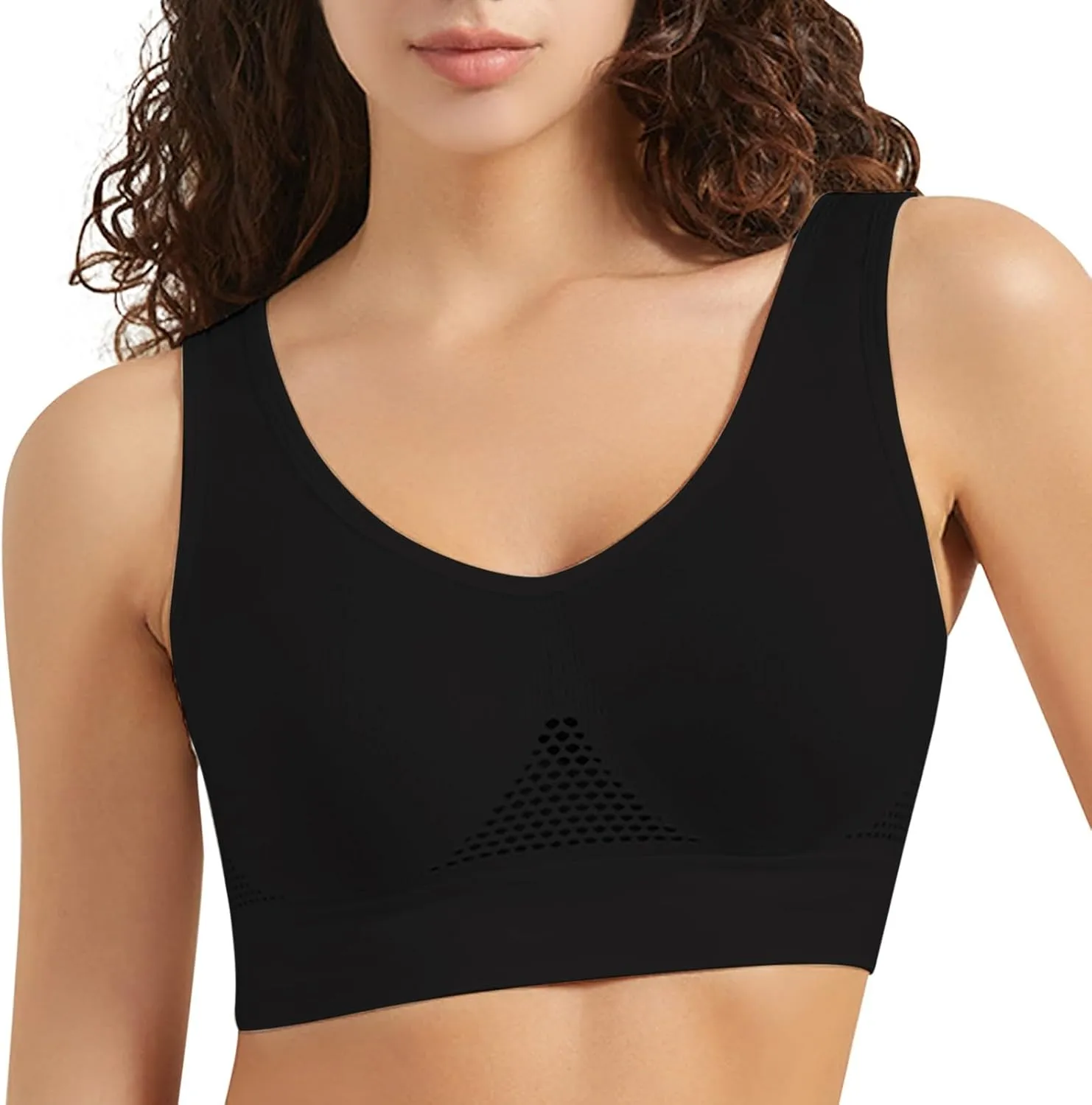 Womens Comfort Sports Bra Seamless Wirefree Breathable Yoga Bra Sleep Bra Workout Running Women's Sports Bras