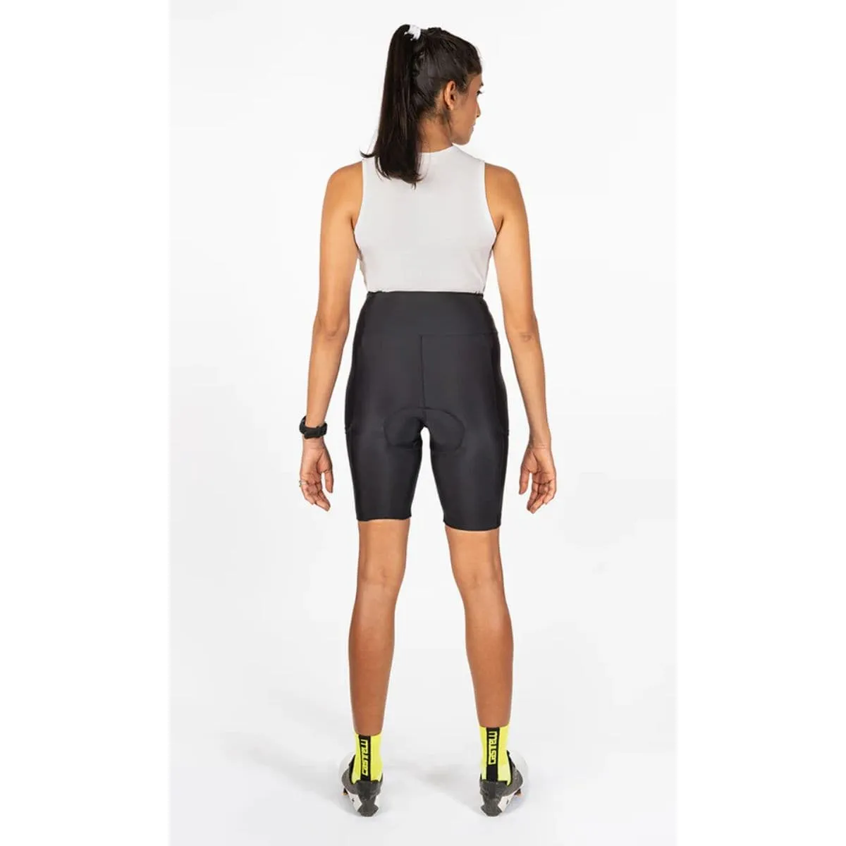 Womens Cycling Endurance Bibless Shorts - Padded Shorts - Evolve Prima - Black