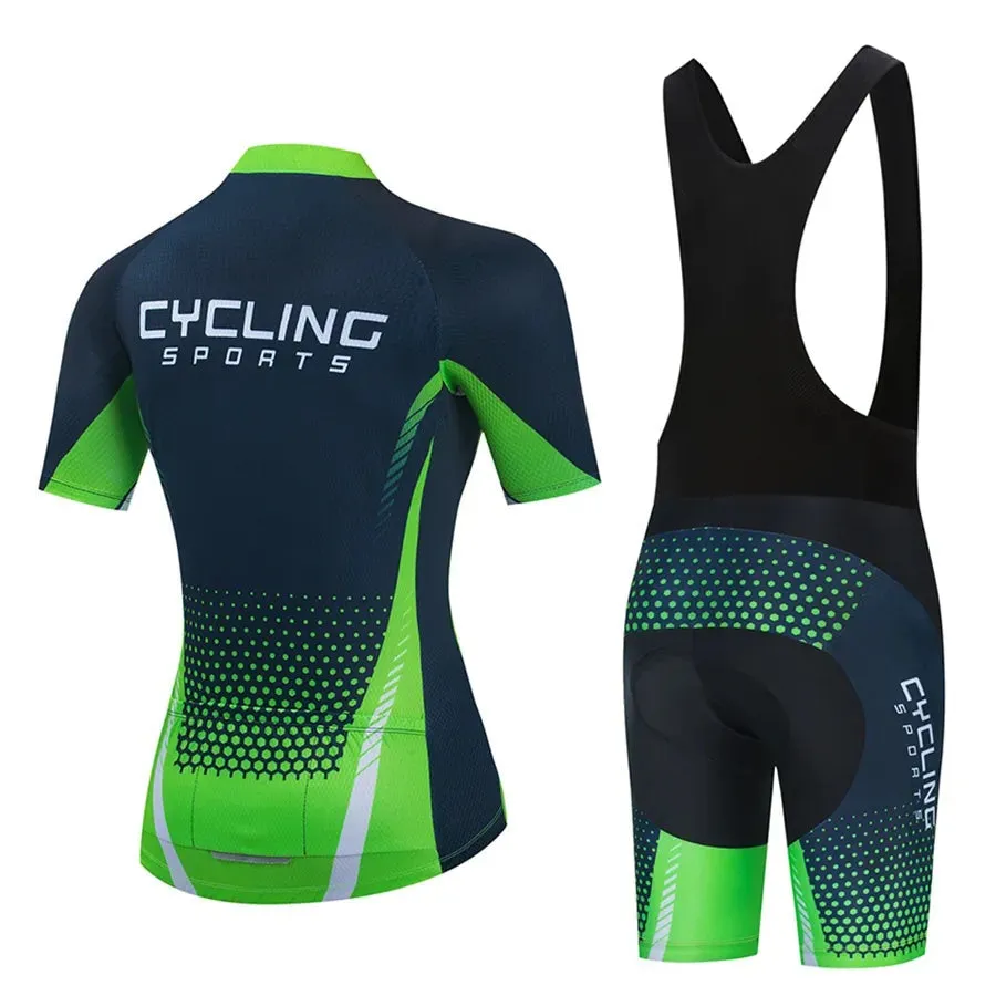 Women's Cycling Jersey Set Summer Anti-UV Cycling Bicycle Clothing Quick-Dry Mountain Female Bike Clothes Cycling Set
