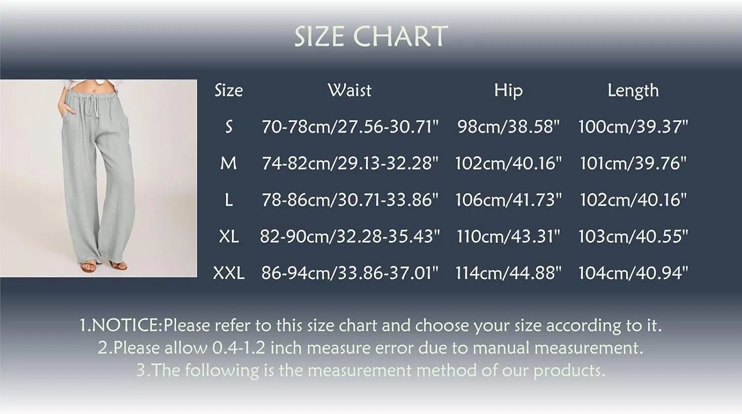 Women's Fashion Summer 2024 Linen Pants Summer Casual Wide Leg Loose Drawstring Trousers with Pockets Trendy