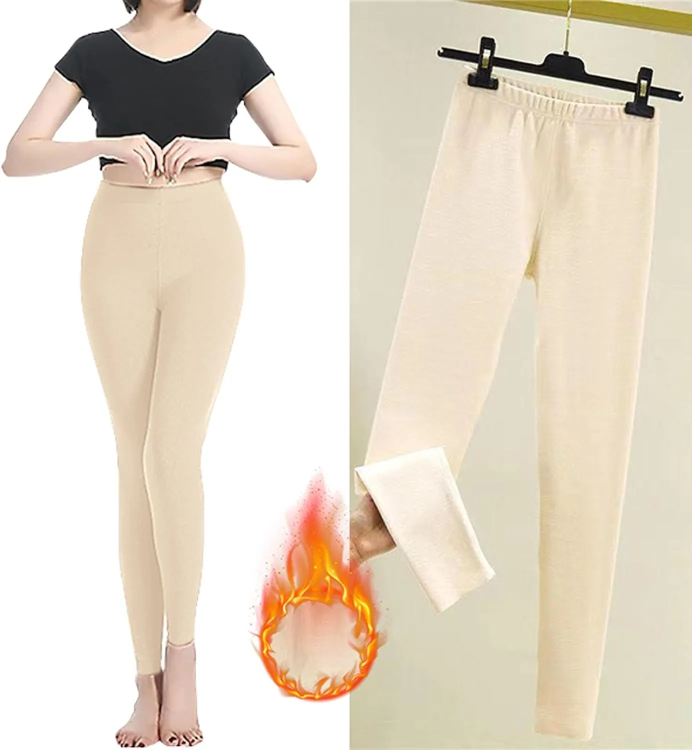 Women's Fleece Lined Tights High Waisted Winter Legging Footed Sheer Tights Thermal Winter Thick Tights Leggings