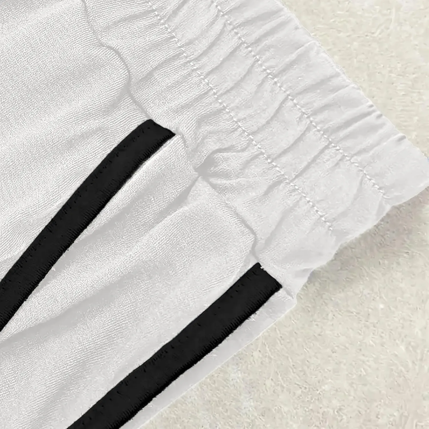 Womens Jogging Capris Stretch Waist Drawstring Pants with Pockets Straight Leg Casual Comfy Athletic Trousers
