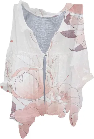Women's Linen Oversized Blouses Vintage Long Sleeve Cotton Linen Tops for Women Loose Fit Loose Fit Casual V-Neck