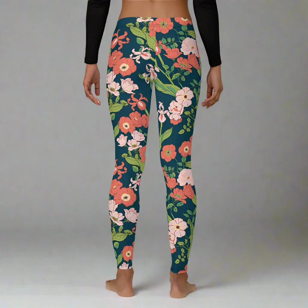 Women's Mid-Rise Swim Leggings, UPF 50 Seychelles Floral