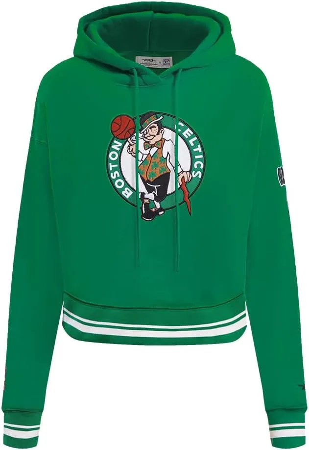 Women's NBA Retro Classics Cropped Ribbed Fleece Pullover Hoodie