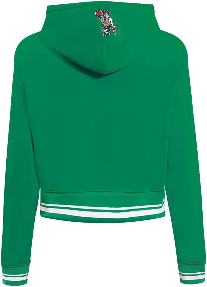 Women's NBA Retro Classics Cropped Ribbed Fleece Pullover Hoodie
