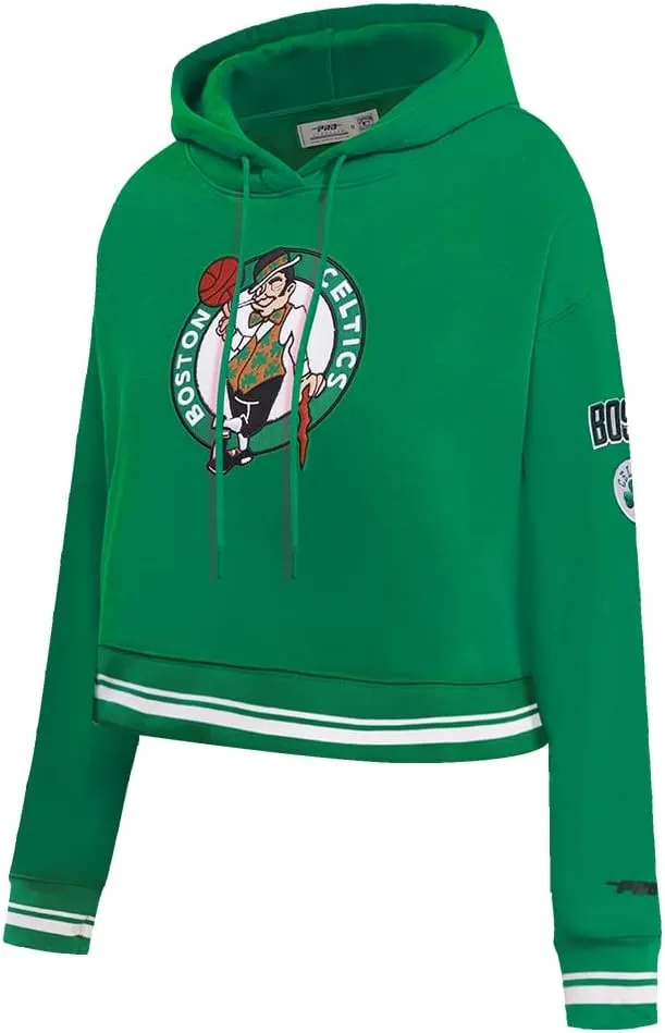 Women's NBA Retro Classics Cropped Ribbed Fleece Pullover Hoodie