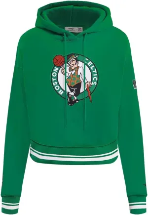 Women's NBA Retro Classics Cropped Ribbed Fleece Pullover Hoodie