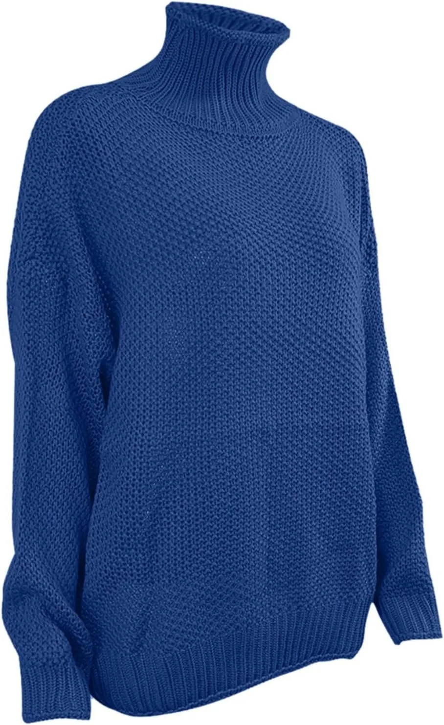 Womens Oversized Knit Sweater Oversized Turtleneck Sweater Solid High Neck Pullover Long Sleeve Sweaters