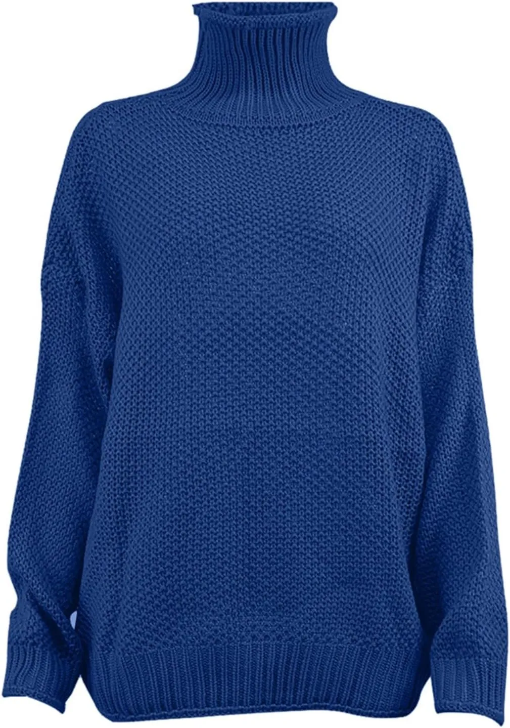 Womens Oversized Knit Sweater Oversized Turtleneck Sweater Solid High Neck Pullover Long Sleeve Sweaters