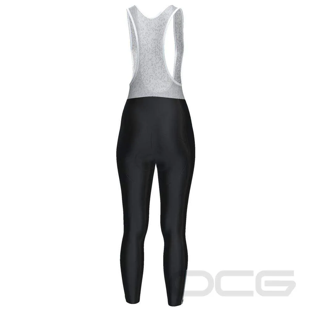 Women's Plain Black Gel Padded Cycling Bib-Tights