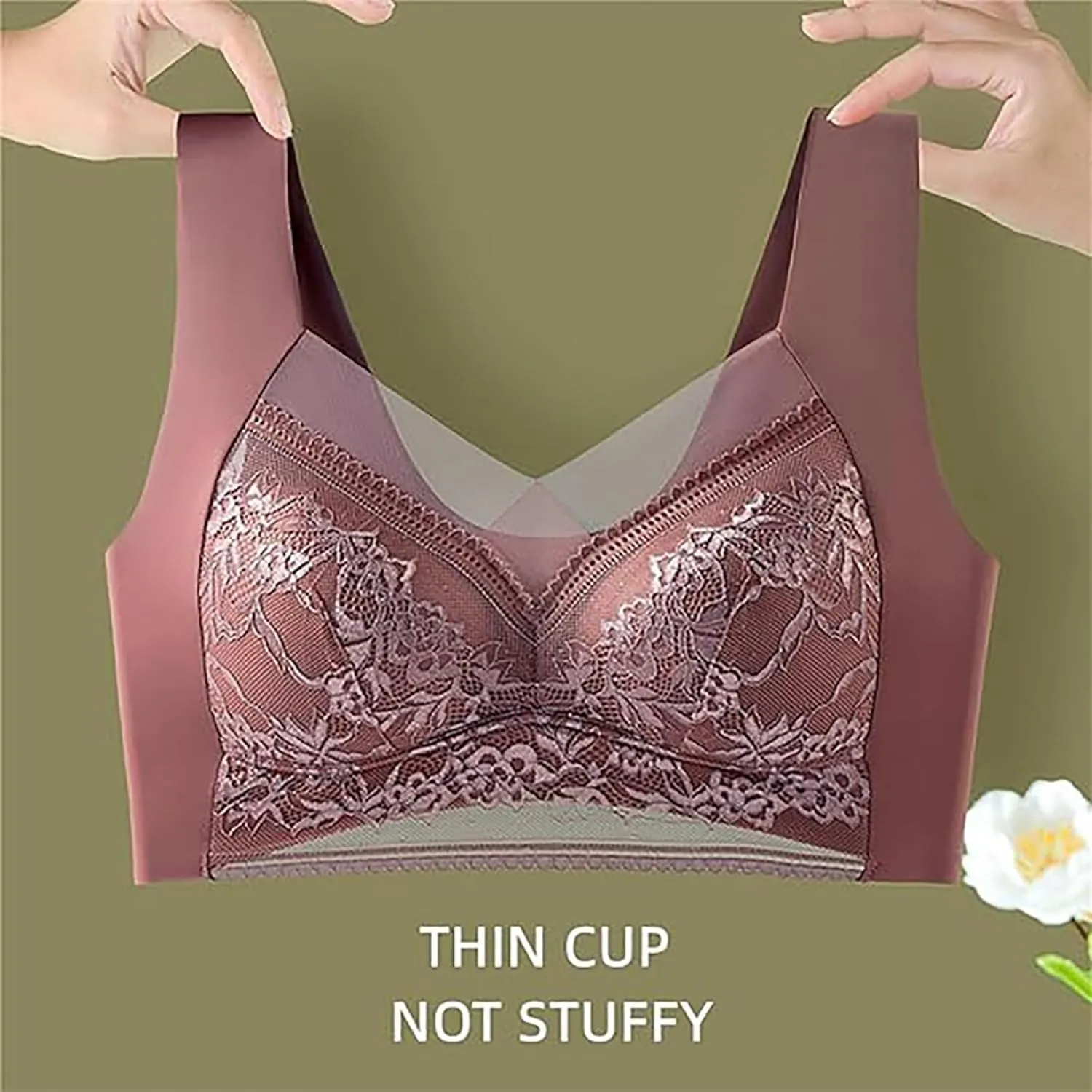 Womens Seamless Lace Sports Bra Pull On Daily Bras Mesh Panel with Wide Straps Elegant Comfortable Wireless Bralettes