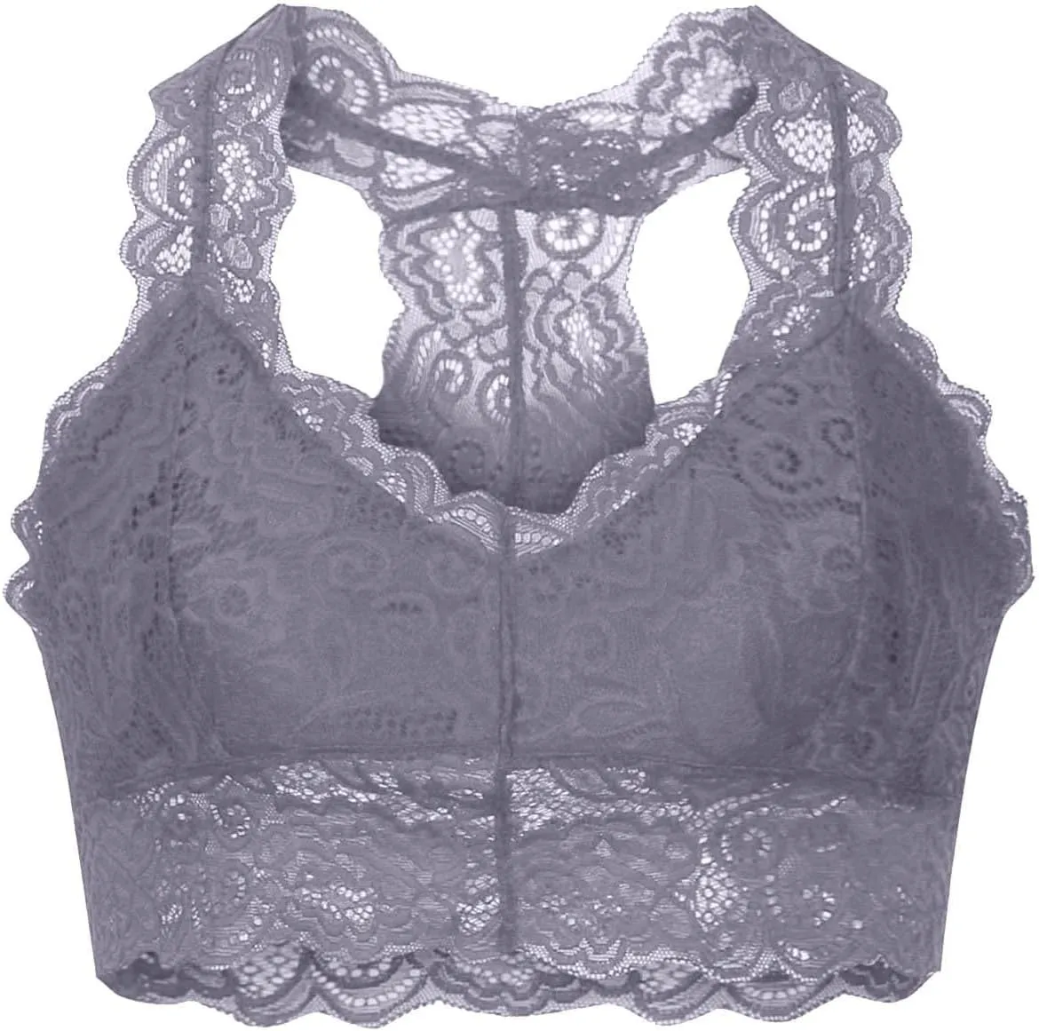 Women's Sexy Lace Bra Racerback Pull On Elegant Comfortable Bras for Every Occasions Daily Use Wire Free Bras 2025